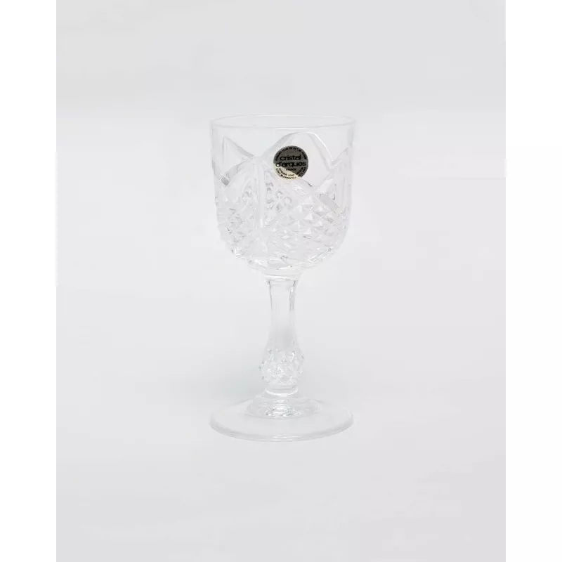 COPA ERMENOVILLE Nº 7 LICOR D\'ARQUE de cristal transparente con diseño facetado y base elegante para servir licores
