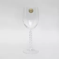 COPA FLEURY Nº 2 AGUA D\'ARQUES transparente de cristal con diseño elegante y base tallada en relieve
