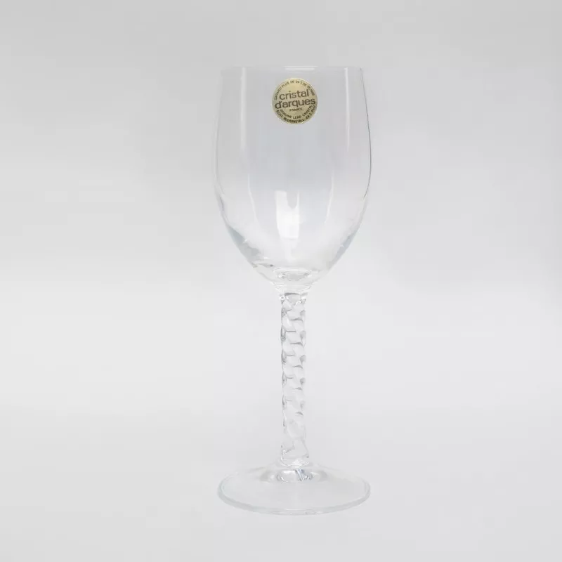 COPA FLEURY Nº 2 AGUA D\'ARQUES transparente de cristal con diseño elegante y base tallada en relieve