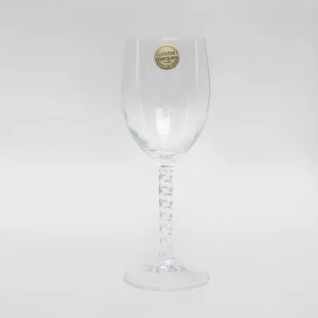 COPA FLEURY Nº 2 AGUA D\'ARQUES transparente de cristal con diseño elegante y base tallada en relieve