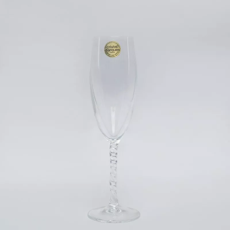 Copa Fleury Champán D\'Arques de cristal transparente, diseño elegante y tallado en el pie para celebraciones.