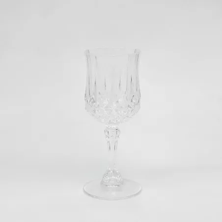 COPA LONCHANG ECLAT Nº 2 AGUA D\'ARQUES de cristal transparente con diseño tallado y base elevada