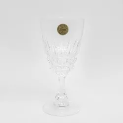 COPA POMPADOUR Nº 2 AGUA D\'ARQUES de cristal transparente con diseño tallado y base elegante.