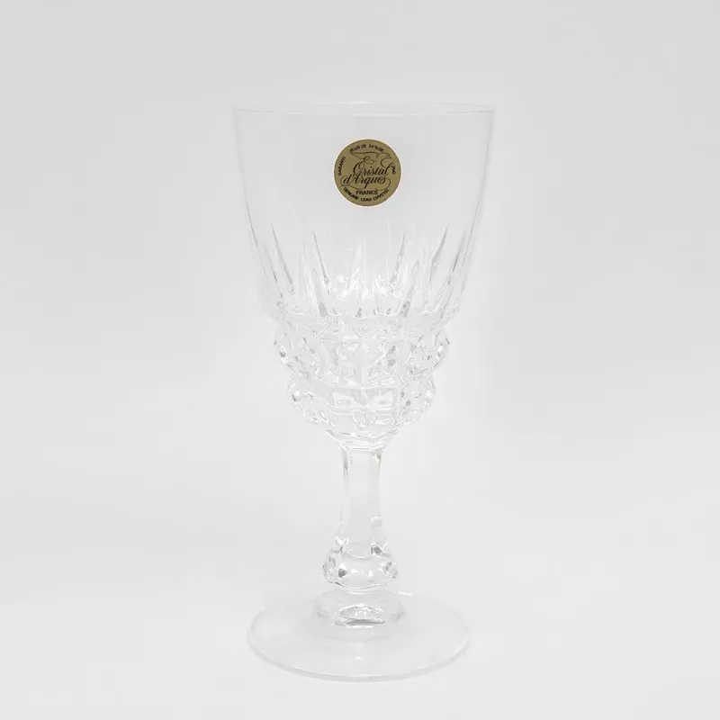 COPA POMPADOUR Nº 2 AGUA D\'ARQUES de cristal transparente con diseño tallado y base elegante.