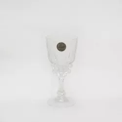 COPA POMPADOUR Nº 7 LICOR D\'ARQUES de cristal transparente, diseño clásico con detalle de burbujas en el pie.