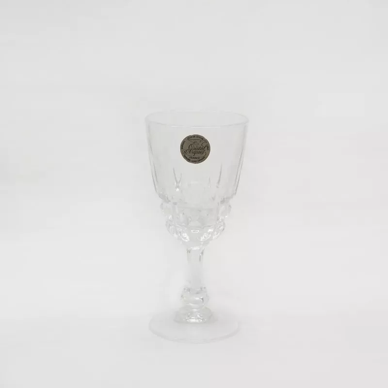COPA POMPADOUR Nº 7 LICOR D\'ARQUES de cristal transparente, diseño clásico con detalle de burbujas en el pie.