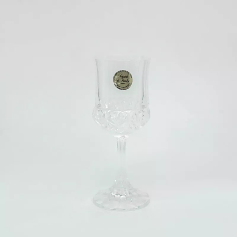 COPA FASCINATION Nº 5 JEREZ D\'ARQUE de cristal transparente con base tallada y diseño elegante para degustación de vino.