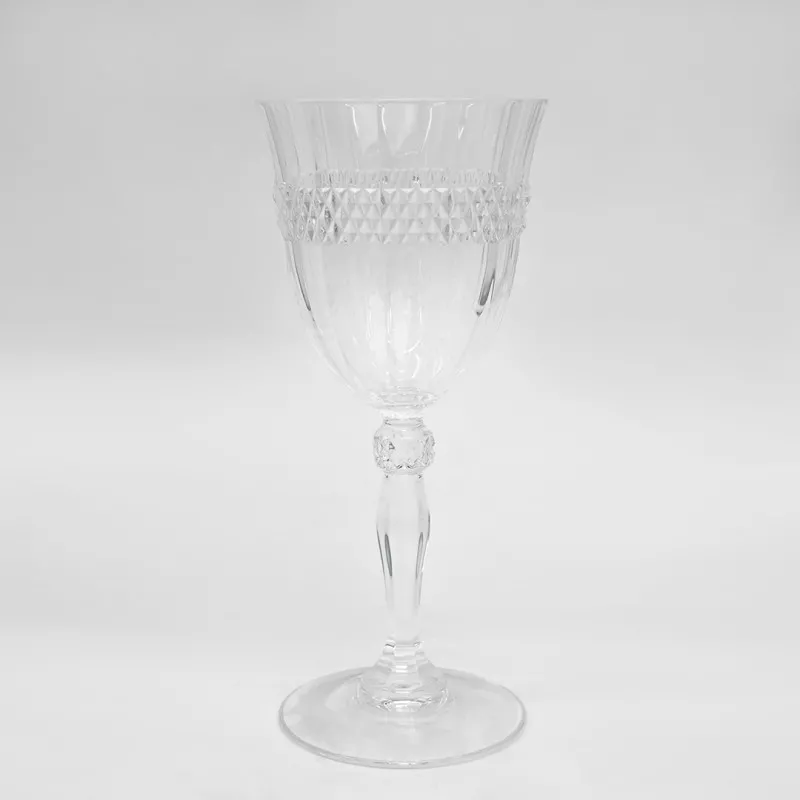 COPA ANNECY Nº 2 AGUA D\'ARQUES de cristal transparente con diseño facetado y acabado brillante en forma elegante