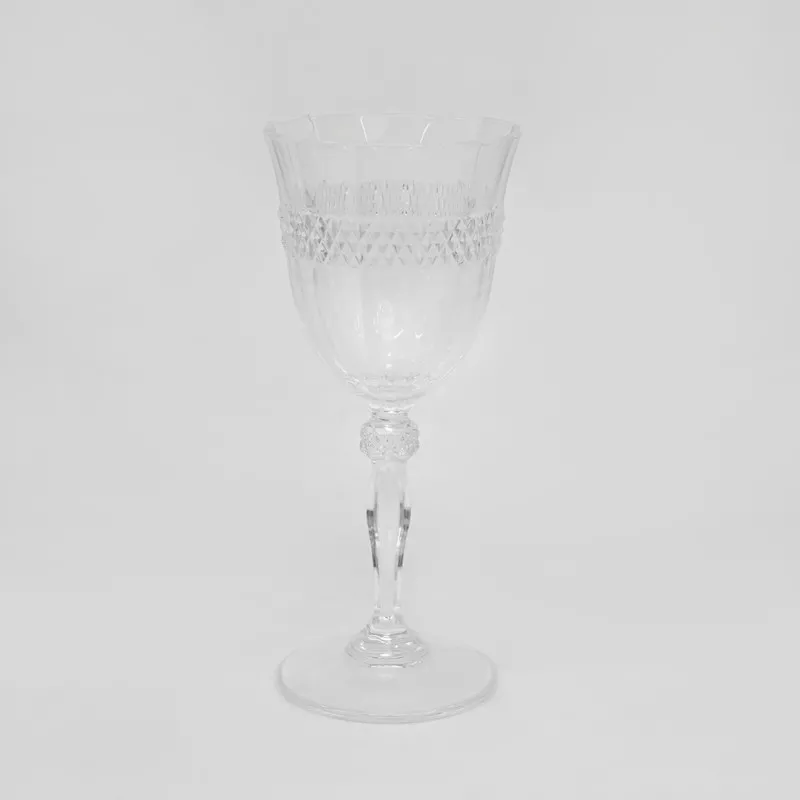COPA ANNECY Nº 5 JEREZ D\'ARQUES de cristal transparente con diseño tallado y base estilizada ideal para eventos.