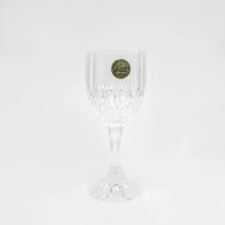 COPA BRETAGNE Nº 5 JEREZ D\'ARQUES de cristal transparente con diseño tallado y base ancha elegante.