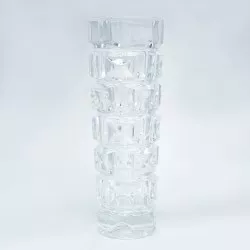 VASO ANCENIS 22 D\'ARQUES de cristal transparente con diseño geométrico y acabado brillante ideal para decorar.