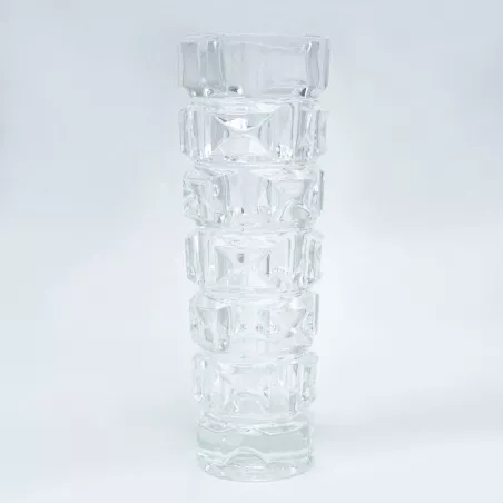 VASO ANCENIS 22 D\'ARQUES de cristal transparente con diseño geométrico y acabado brillante ideal para decorar.