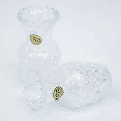 VASO LUGNY C*2 FLOR. D\'ARQUES de cristal transparente con diseño tallado y acabado brillante.