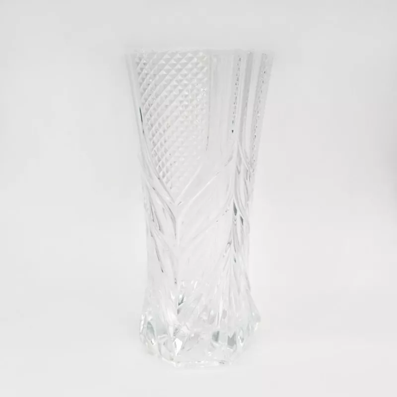 VASO ROYALE 22 D\'ARQUES de cristal transparente con diseño tallado y acabado pulido ideal para decoración elegante