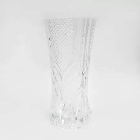 VASO ROYALE 22 D\'ARQUES de cristal transparente con diseño tallado y acabado pulido ideal para decoración elegante