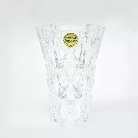 VASO SULLY 17 D\'ARQUES de cristal transparente con diseño facetado y acabado brillante ideal para decoración y uso cotidiano