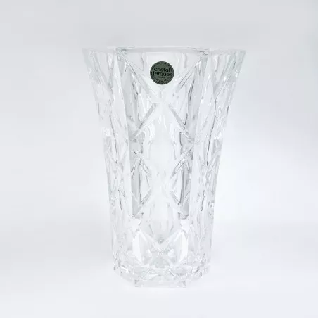 VASO SULLY 21 D\'ARQUES de cristal transparente con diseño tallado y acabado brillante ideal para decoración elegante