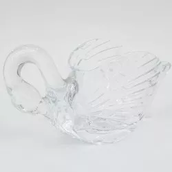 CENTRO 10 CYGNE D\'ARQUES jarrón de cristal transparente en forma de cisne con detalles grabados y acabado pulido