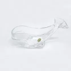 BALLENAS 9 D\'ARQUES figura decorativa de cristal transparente con acabado brillante y diseño elegante de ballena