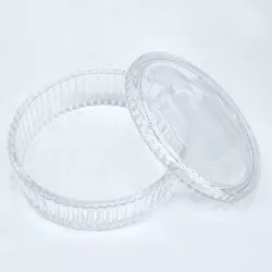 JOYERO CISNE D\'ARQUES de cristal transparente tipo caja con tapa, diseño elegante y acabado brillante.