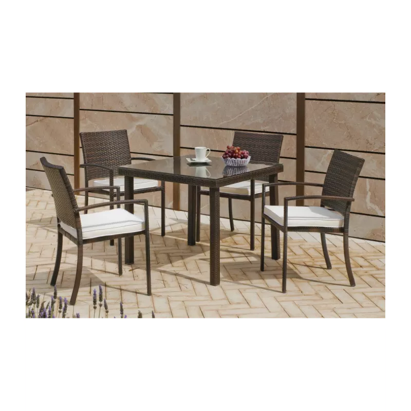 Sillón jardín Hevea Bahia-30 acero huitex marrón con diseño moderno y comodidad para exteriores.