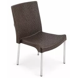 Silla trenzada Garden Life 8307-0008 marrón con diseño ergonómico y estructura metálica 79x45x48 cm.