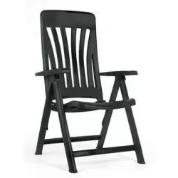 Sillón exterior Garbar Blanes antracita plegable multiposición de plástico resistente y diseño ergonómico.
