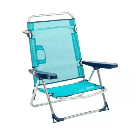 Sillón de playa aluminio Alco 607ALF-0030 azul plegable con respaldo ajustable y estructura ligera.