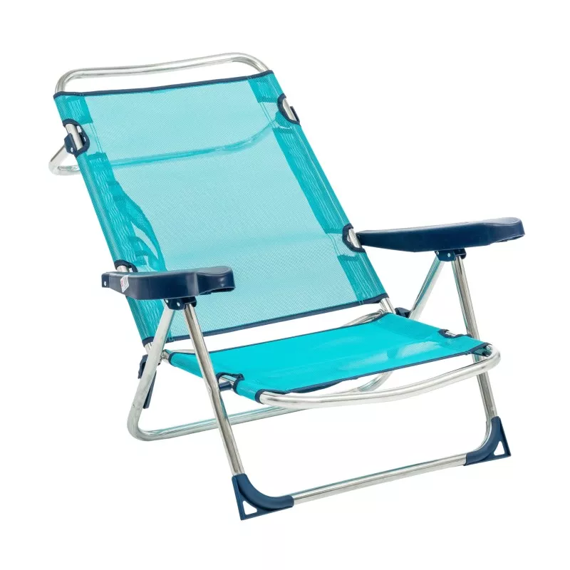 Sillón de playa aluminio Alco 607ALF-0030 azul plegable con respaldo ajustable y estructura de aluminio resistente