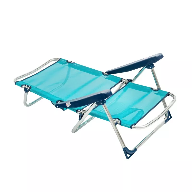 Sillón de playa aluminio Alco 607ALF-0030 azul plegable con estructura ligera y asiento de malla transpirable.