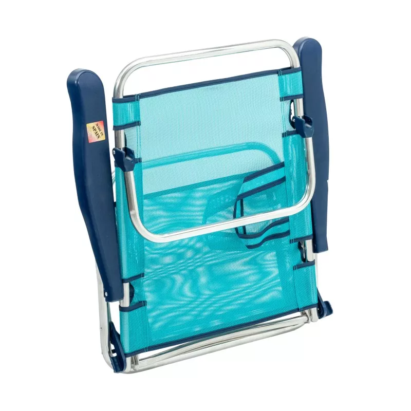 Sillón de playa aluminio Alco 607ALF-0030 azul plegable con estructura ligera y tela resistente al agua