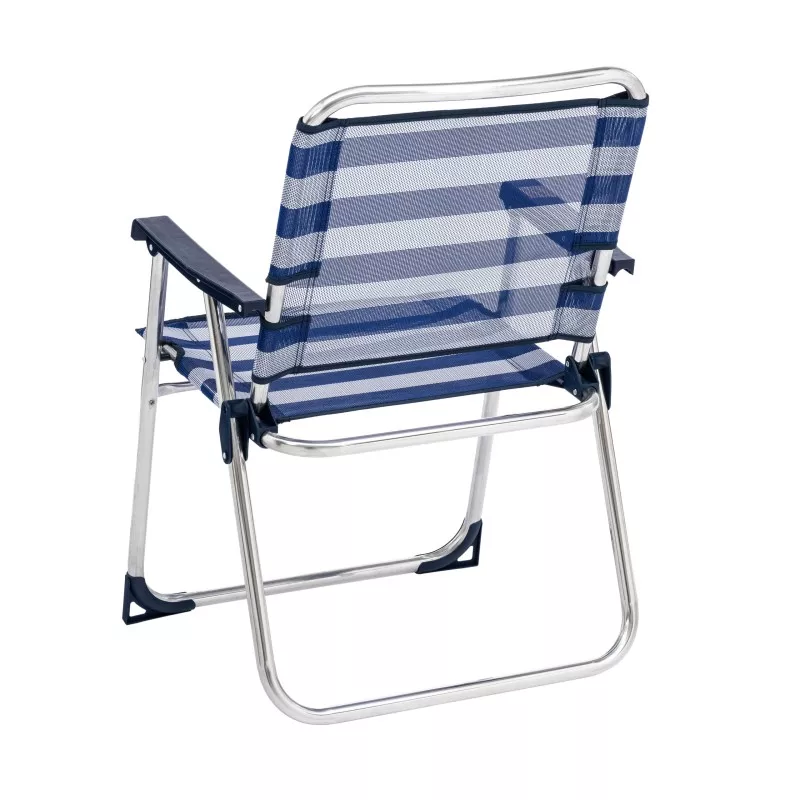 SILLON FIJO 631 ALF-0056 ALCO azul y blanco, estructura de metal, diseño moderno y resistente.