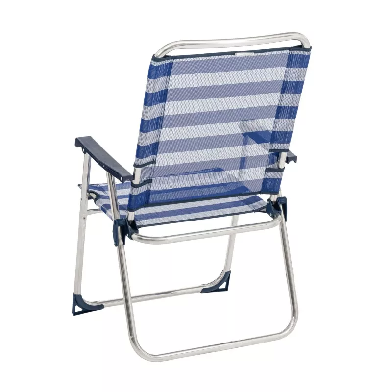 Sillón fijo Alco 637ALF-0056 respaldo alto en colores azul y blanco, estructura metálica, diseño moderno y cómodo.