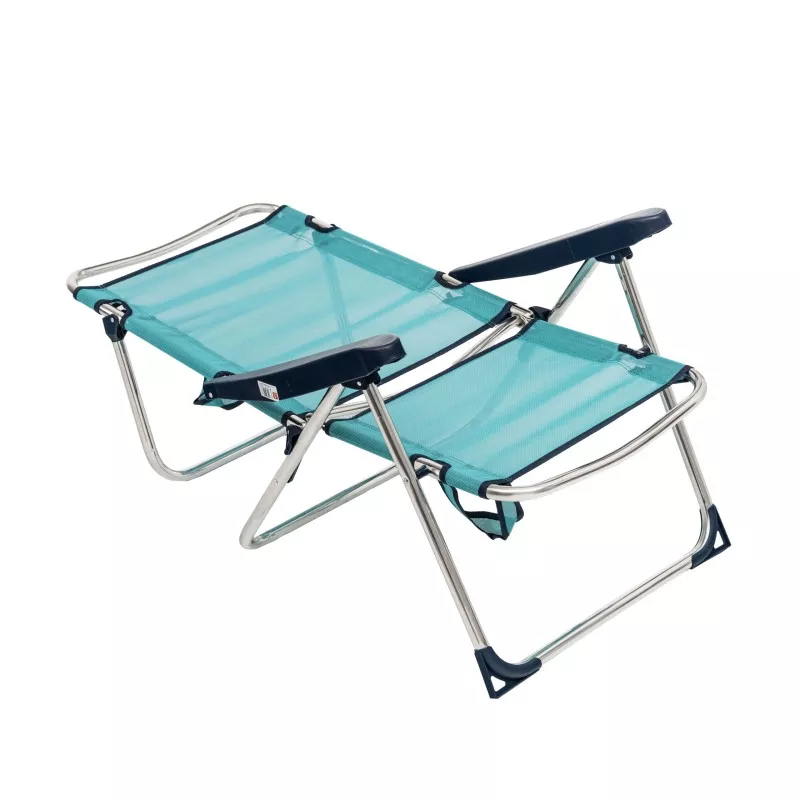 SILLON PLAYA ALTO 671 ALF-030 ALCO AZUL reclinable de aluminio color azul con tejido resistente y ligero.
