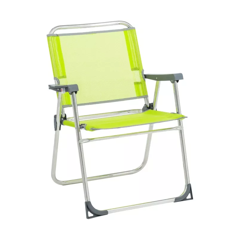 Silla Plegable Alco 631 ALF-2424 Verde con Reposabrazos de diseño moderno y estructura ligera de metal.