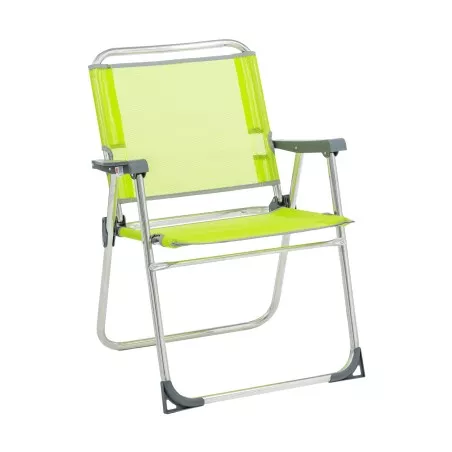 Silla Plegable Alco 631 ALF-2424 Verde con Reposabrazos de diseño moderno y estructura ligera de metal.