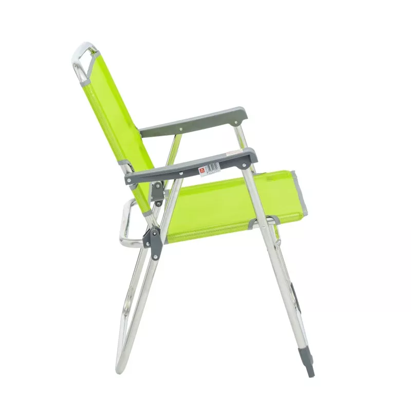 Silla Plegable Alco 631 ALF-2424 Verde con Reposabrazos de aluminio ligero y diseño ergonómico, ideal para exteriores
