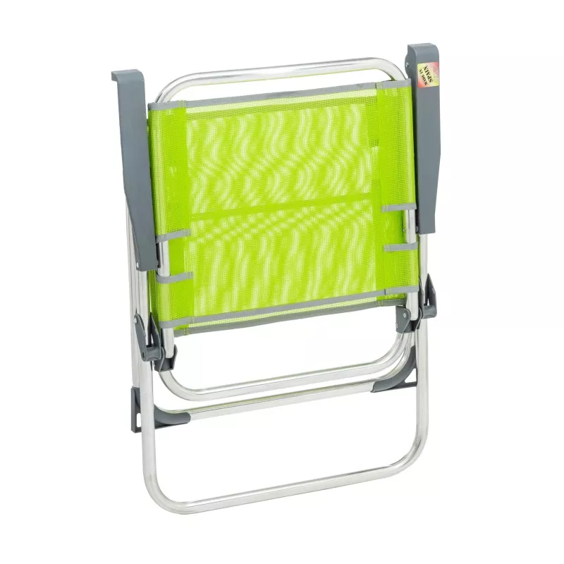 Silla Plegable Alco 631 ALF-2424 Verde con Reposabrazos, estructura metálica robusta y diseño compacto para fácil almacenamiento