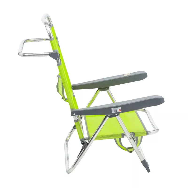 Silla de playa multiposición ALCO 607ALF-2424 color pistacho, estructura de aluminio y diseño ligero y plegable.