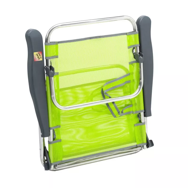 Silla de playa multiposición ALCO 607ALF-2424 pistacho con estructura de metal y tejido transpirable.