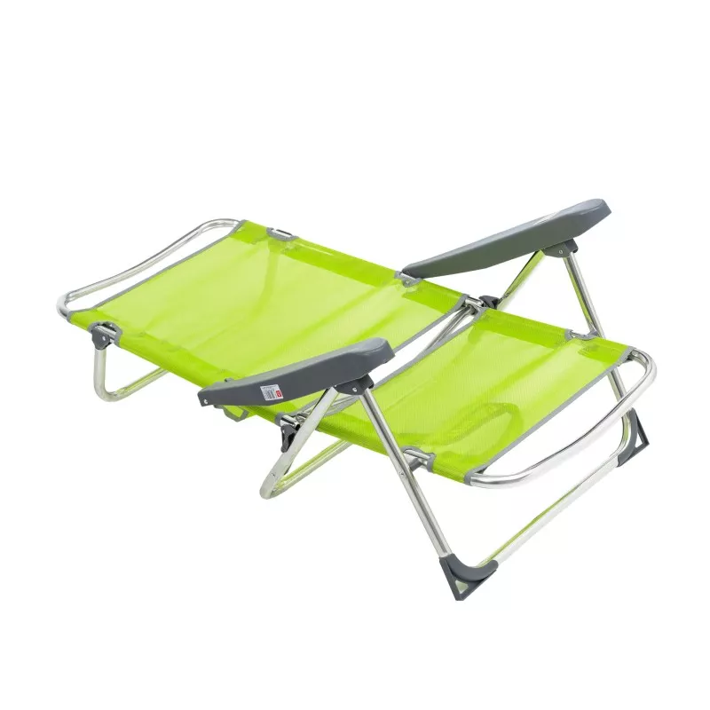 Silla de playa multiposición ALCO 607ALF-2424 pistacho de tejido resistente, estructura metálica y diseño plegable.