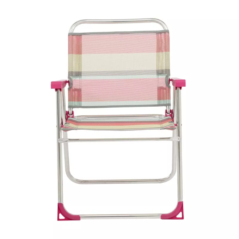 SILLON FIJO 631 ALF-1726 RAYAS ROSAS de diseño moderno en colores rosa, soporte de aluminio y tejido resistente.