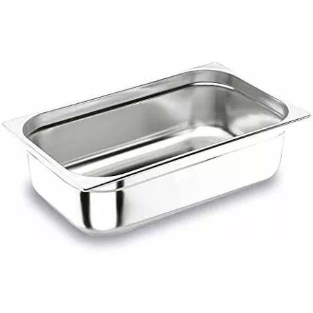 CUBETA GASTRONOR1/1 RFº 66110 LACOR 13,30L de acero inoxidable, rectangular, acabado pulido y fácil de limpiar.