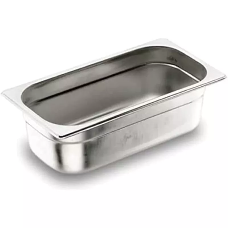 CUBETA GASTRONOR 1/2 RFª 66210 LACOR de acero inoxidable, diseño rectangular y acabado pulido, ideal para cocina profesional