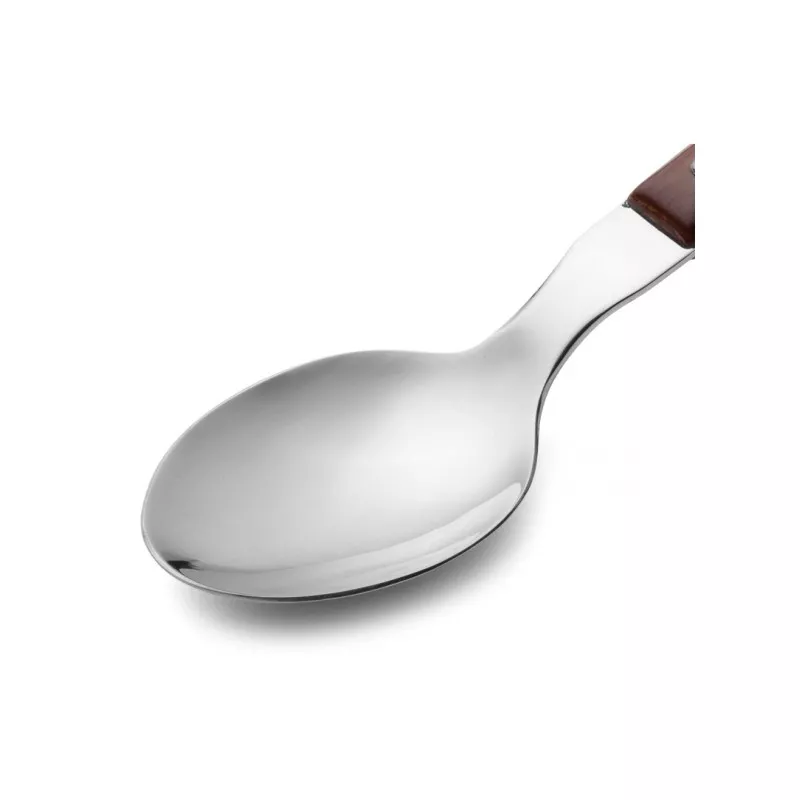 Cuchara madera RFª 371700 ARCOS con cabeza metálica, diseño ergonómico y acabado pulido, ideal para utensilios de cocina.