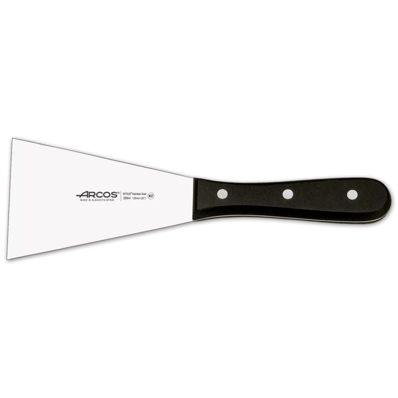 Espátula Arcos 286400 de acero inoxidable con mango antideslizante y diseño ergonómico.