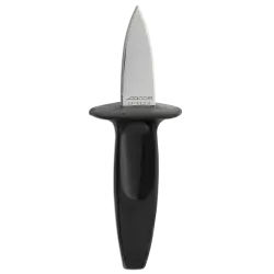 Abridor de ostras Arcos 277200 60mm con hoja de acero inoxidable y mango negro ergonómico para uso fácil y seguro.