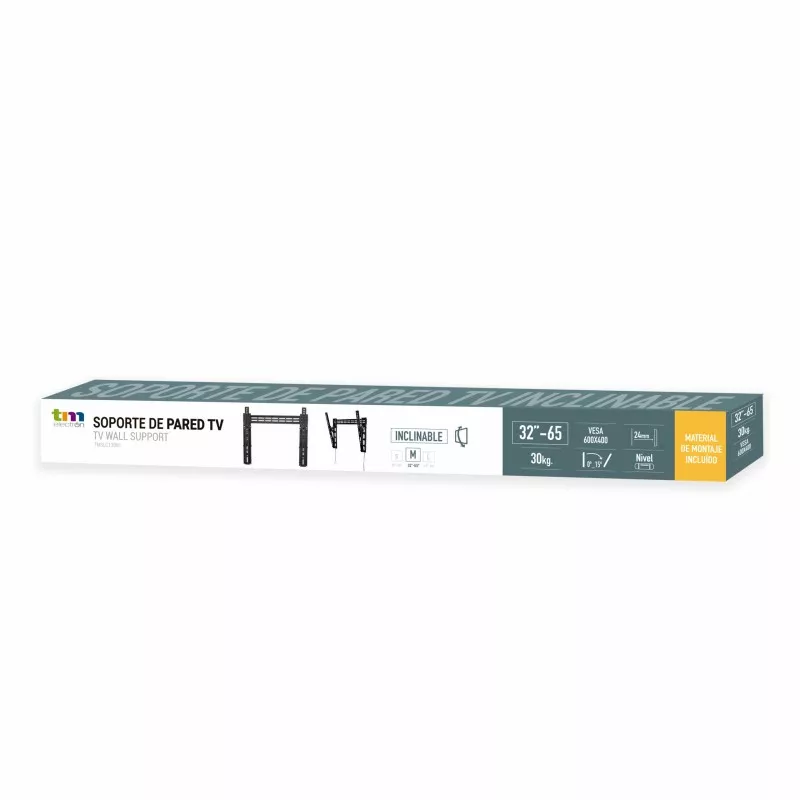 Soporte pared TV inclinable TM Electron TMSLC130M 32-70\" VESA 600x400 en color negro con diseño robusto y materiales resistente