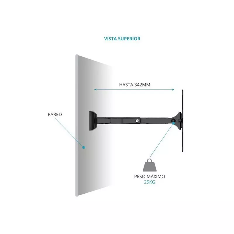 Soporte pared TV articulado TM Electron TMSLC283 26-40\" VESA 200x200 en color negro, material metálico, diseño resistente y ext