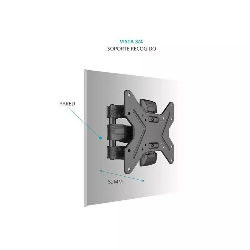 Soporte pared TV articulado TM Electron TMSLC283 26-40\" VESA 200x200 en color negro, diseño robusto y ajuste flexible.